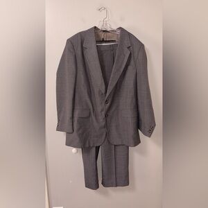 Towncraft Gray Striped Suit Blazer Pants Set Classy Old Money Men’s 44R